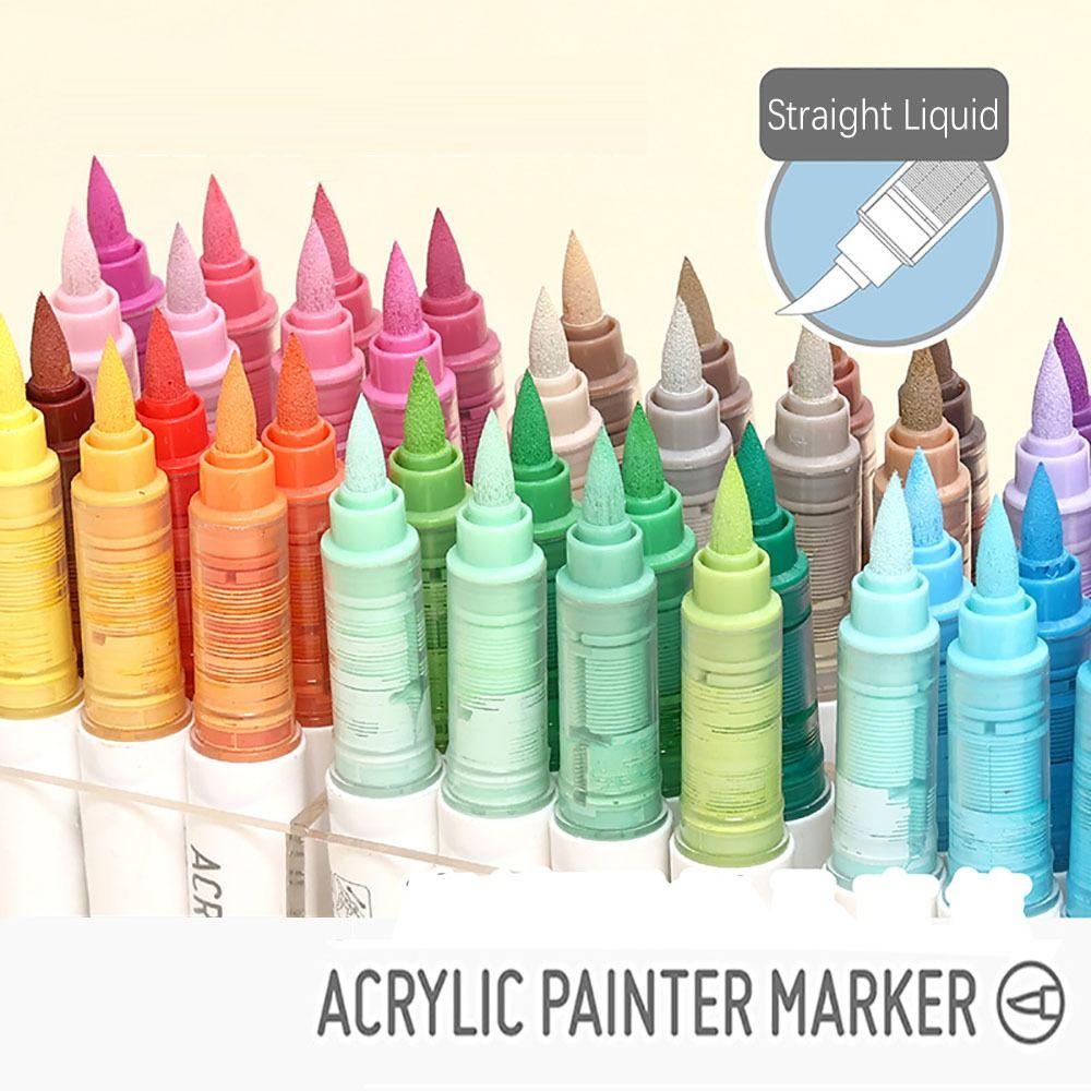 Straight Liquid Acrylic Pen Stackable Color Art Felt Pens High-quality Marker Pen