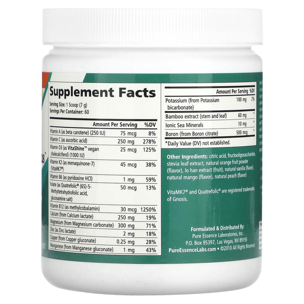 Pure Essence Ionic-Fizz Super D-K Calcium Plus, Orange Vanilla, 14.82 Oz (420 G)