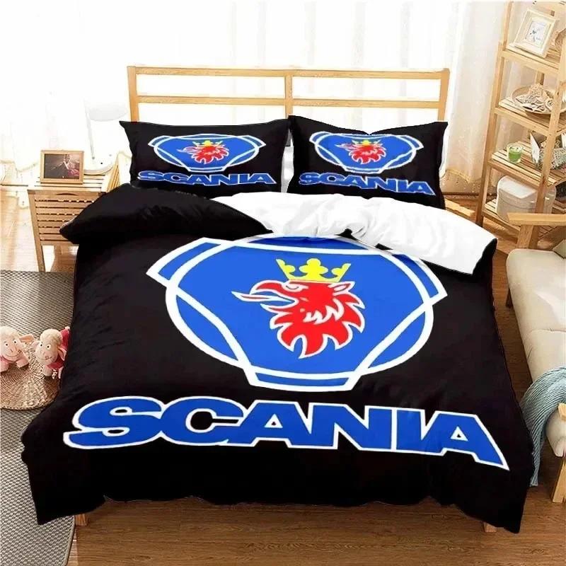 Scanias Truck Logo Bedding Set Boys Girls Twin Queen Size Duvet Cover Pillowcase Bed Kids Adult Fashion Home Textile