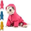 Dog Raincoat with Hood for Puppy Small Medium Dogs Solid Puppy Clothes Reflective Pets Cats Outwear Four-legged