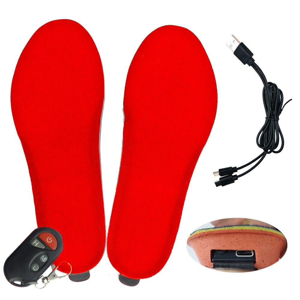 Rechargeable Heated Insoles Washable Waterproof Wireless Warmer 2000mAh High Concentration Low Temperature Battery