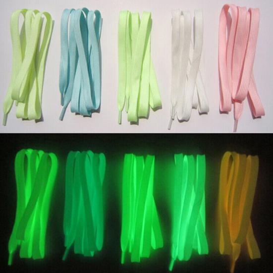 Fashionable 1 Pair Sport Shoes Lace Polyester Neon Color Luminous Fluorescent Shoelaces