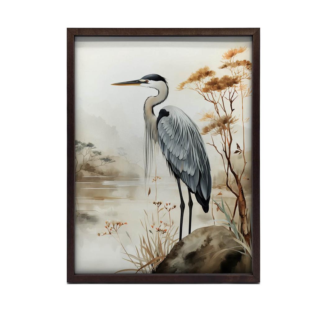 A Walk On the Misty Lake A Walk On the Misty Lake, 30X40 Cm, Gold Aluminum Frame, 230 Gsm Matte Paper