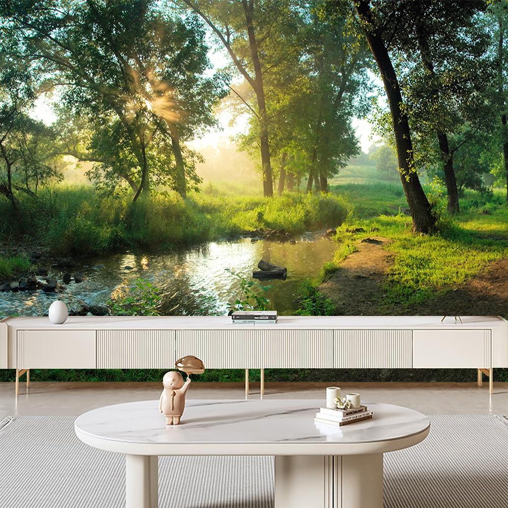Forest Stream Wallpaper 3d Natural Scenery Wall Mural Living Room Bedroom Forest Mural Home Decor