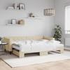 VidaXL Daybed with Trundle and Mattress Cream 80x200 Cm Fabric 3197443