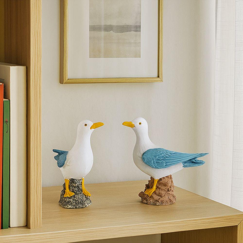 Waterproof Resin Seagull Figurine Handmade Seagull Model Ornament Seabird Ornament  Children's Room