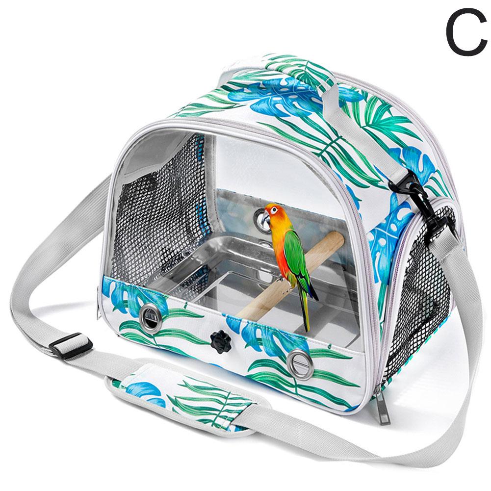 Portable Parrot Carrier Bag Bird Backpack with Perch for Birds Cage Side Window Foldable Samll Pet Travel Cage Bird Supplies