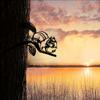 1pc Metal Chipmunk Silhouette Garden Stake - Creative Chipmunk Design On Branch - Charming Garden Ornament and Statue
