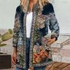 Vintage Ethnic Print Long Sleeve Jacket Cardigan Top for Fashion Ladies