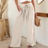 Wide Leg Pants for Women High Waisted Palazzo Pants Work Casual Flowy Tie Knot Trousers with Pockets