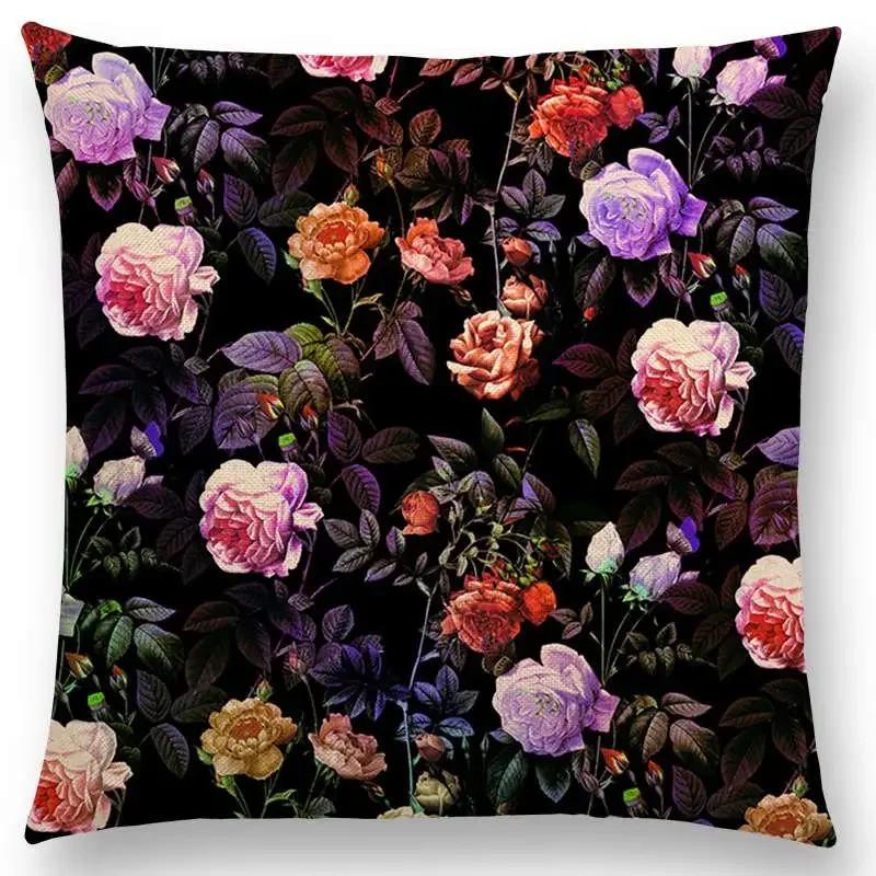 Latest Gorgeous Floral Night Forest Garden Print Throw Pillow Case Home Decor Cushion Covers / Cushion Cover Hogar