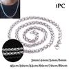 Gothic Choker Silver Color Braided Wheat Chain Metal Collar Heavy Link Stainless Steel Necklace