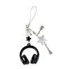 Trendy Headphone Shaped Keychain Bag Ornament Phone Lanyard Feature Star Music Notes for Students and Music Lovers
