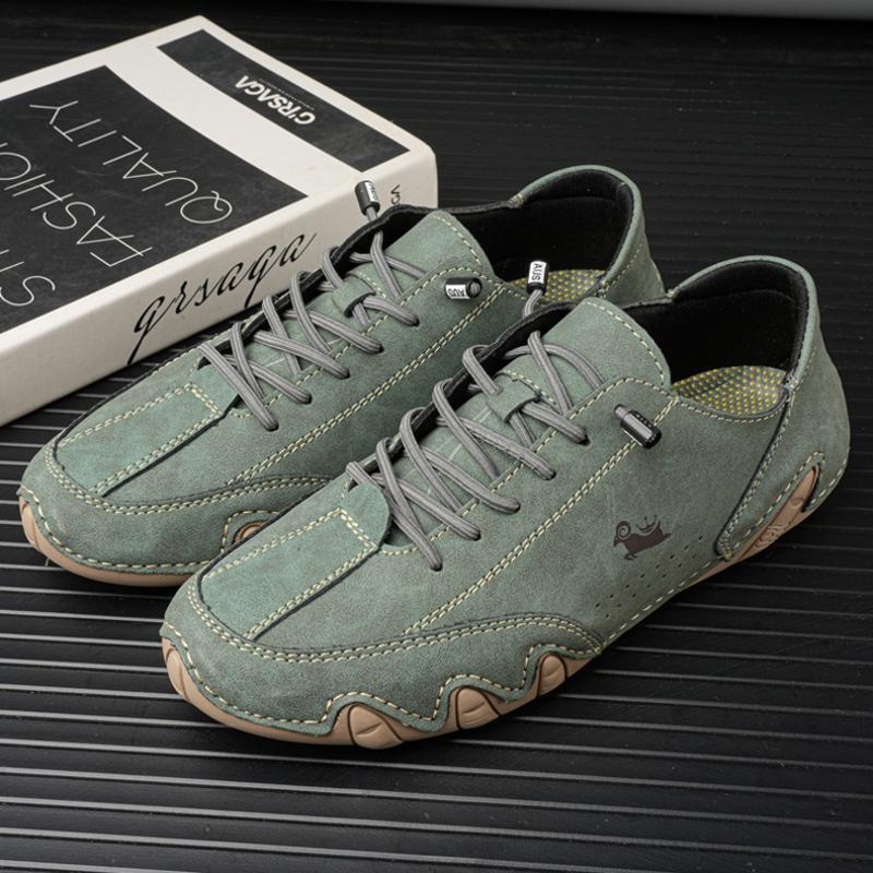 Men's Sports and Leisure Shoes White Leather Flat Bottomed Student Walking Shoes Non Slip and Lightweight One Foot Tennis Shoes