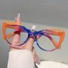 Stylish Cat Eye Optical Frames Women New Multi-color Rim Blue Light Blocking Glasses Trendy Fashion Patchwork Sun Glasses