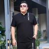 Fat Men's Fat Plus Size Short-sleeved Lapel Polo Shirt Oversized Loose Half-sleeved T-shirt Bottoming Shirt Oversized