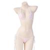 Micro Extremely Sexy Triangle Separate Lolita Cosplay Moe Border String Striped Halter One Pink [SENMHOO] Bikini, Small, Swimsuit, Bikini, Costume,
