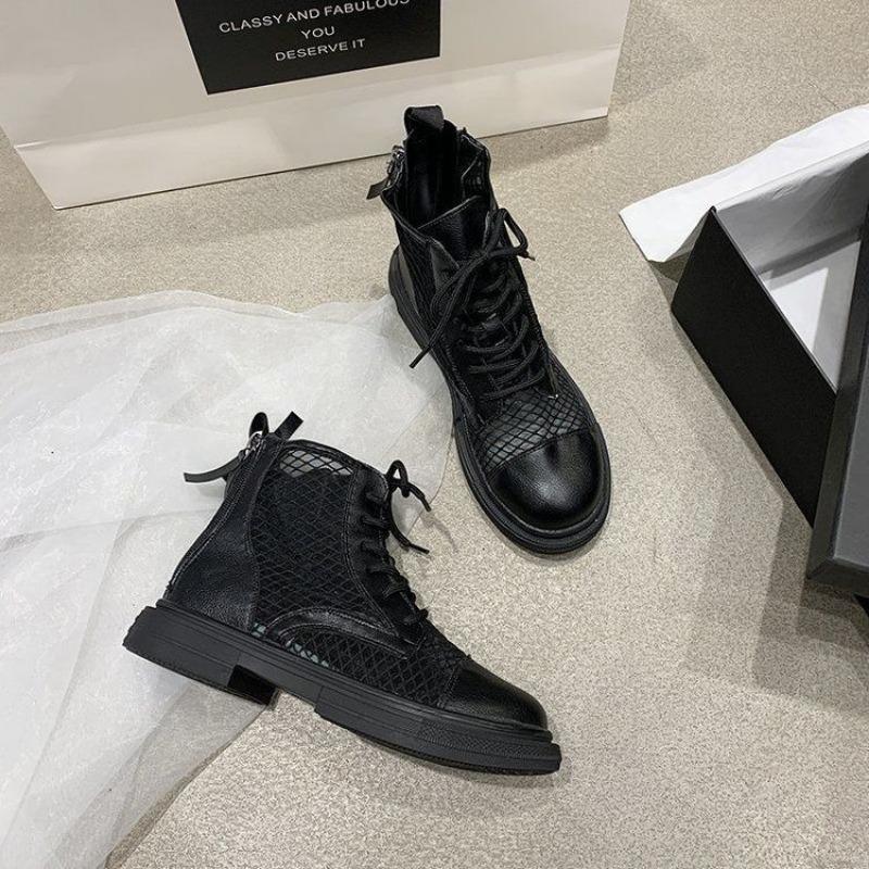 Female Ankle Boots Combat Footwear Mesh Booties Punk Style White Sandals Short Shoes For Women Chic Point Hot And Low Price With