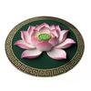 Yousheng Lotus Flower Floor Mat Round Living Room Rug Lotus Pattern Carpet with Non-Slip Backing for Home Office Bedroom Kitchen