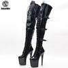 8 Inch Super High Heel Platform Exotic Pole Dancing Lace-Up Over-knee Sexy Thigh Long Boots