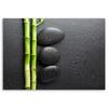 Canvas Print, Bamboo and Zen Stones On Black Background