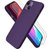 Case - E.F.CONNECTION - for iPhone 15 - Dark Purple - Ultra Slim - 2 Tempered Glasses