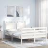 VidaXL Bed Frame with Headboard White 140x190 Cm Solid Wood 3194032