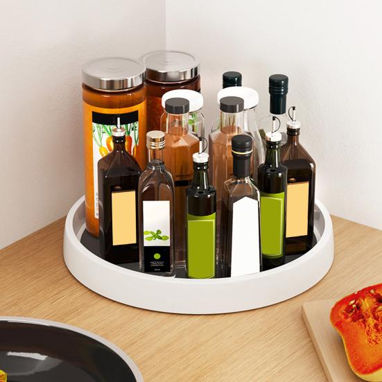 Lazy Susan Turntable Organizer Spice Holder 360-Degree Rotatable Large Capacity Non-Slip Base Design Storage Holder