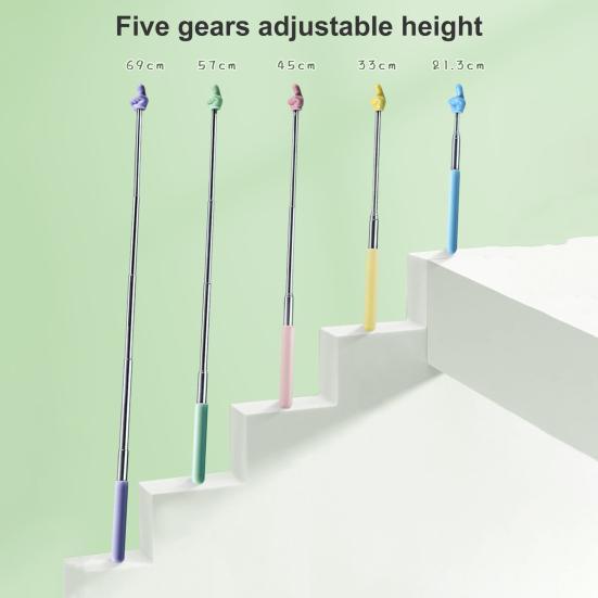Telescopic Teacher Pointer Portable Mini Anti-slip Finger Shape Multi-functional Handheld Blackboard Presenter Stick School Classroom Supplies