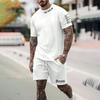 Summer Y2K Style Fashion Trendy Men's Set Extra Large Men's Loose Top Refreshing and Breathable Leisure Travel Set