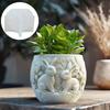 Large Couple Rabbit Relief Succulent Plant Flowerpot Resin Silicone Mold Rabbit Relief Box Concrete Mold Pen Holder Gypsum Molds