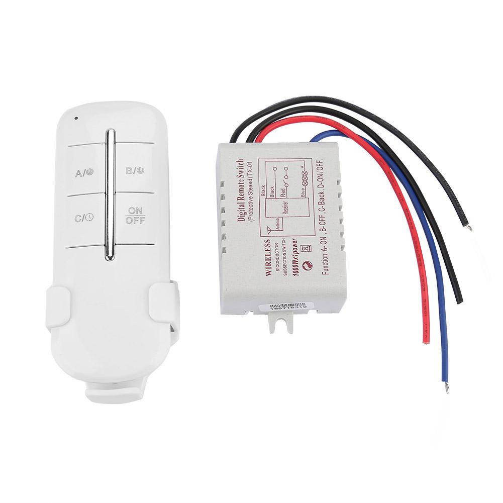 1/2/3/4 Ways ON/OFF AC180‑ 240V 1000W Wireless Receiver Lamp Light RF Remote Control Switch