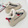 Fashion Sneakers Ladies Snow Boots 2024 Platform Round Toe Leather Chunky with Laces Lace-up Sports Wedge Heel Female Shoes Boot Spring