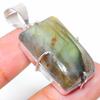 Natural Labradorite Gemstone Handmade 925 Sterling Silver Pendant 1.65" V1q28