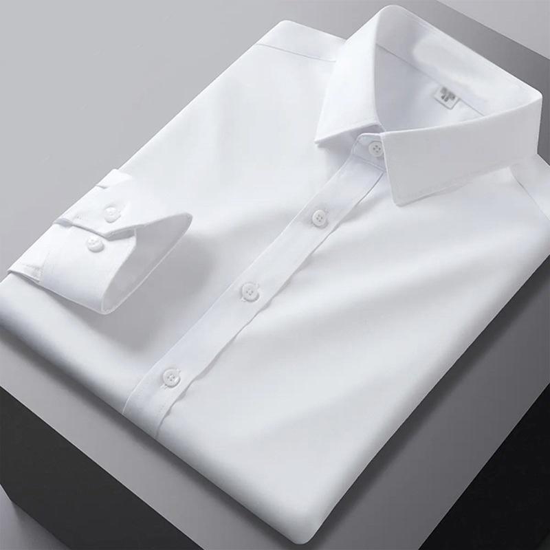 Men's Long Sleeve Solid Color Casual Fashionable Shirt Non-Ironing Wrinkle Resistant Business Top