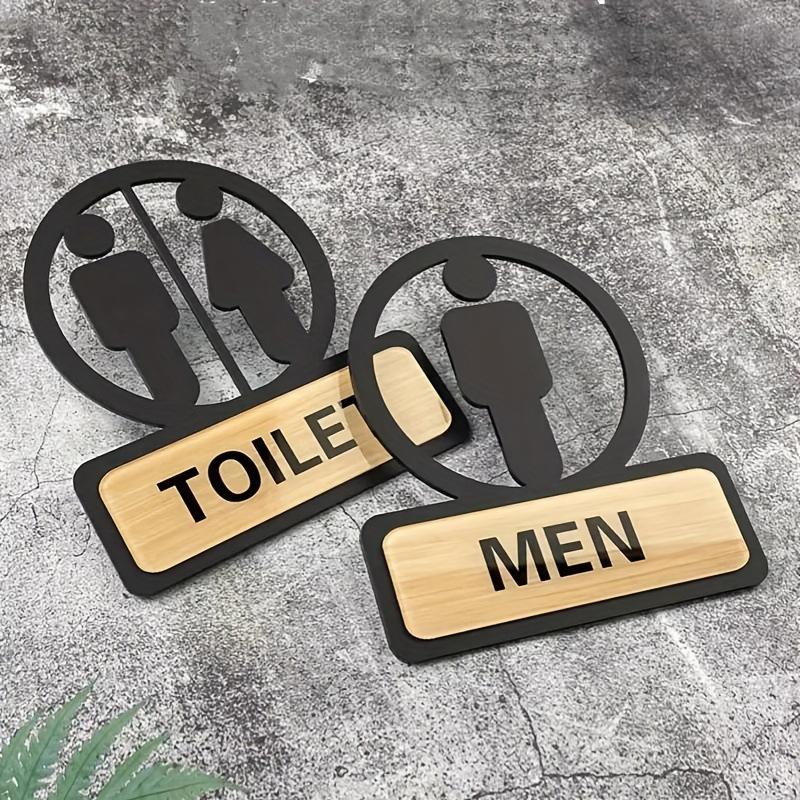 Toilet Sign Bathroom Restroom Reminder Sign Hanging Plaque For Business Company Office Public Door Wall