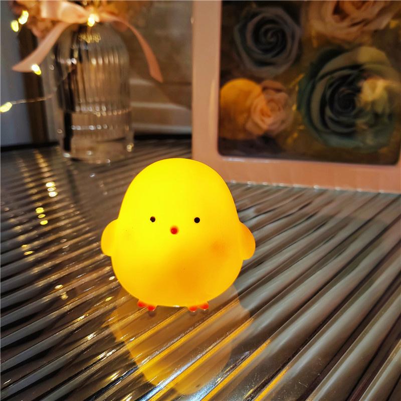Cute Chicken Soft Lighting Small Night Light Bedside Lamp Decoration Bedroom Atmosphere Light Girl Children Gift