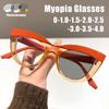 Fashion Photochromic Myopia Glasses Colour Block Cat's Eye Personalised Large Frame Anti-blue Light Minus Diopter Eyeglasses