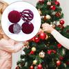 4 Pieces Christmas Balls Baubles Shatterproof with Hanging String Xmas Decorations Velvet Ball for