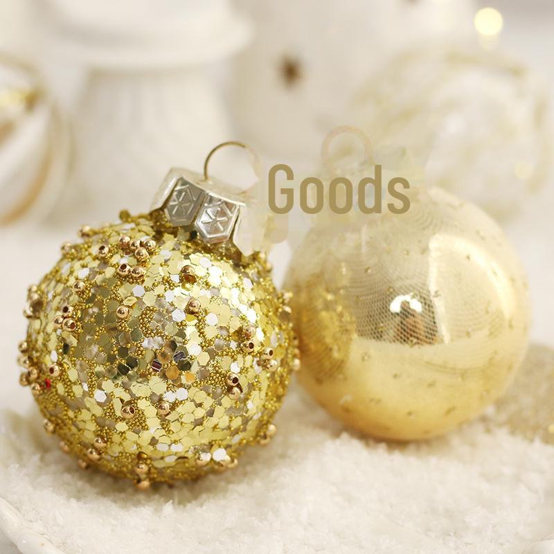 Platinum Boutique PET Christmas Ornament Set: Painted Baubles for Tree Decoration