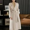 Lapel Waist Double-sided Wool Coat Women's Autumn and Winter New Temperament Wool Coat Plus Medium Style