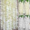 20Pcs Artificial Wisteria Flowers Hanging Garland Vine Rattan Fake Flower String Silk Flowers Home Garden Wedding Decoration