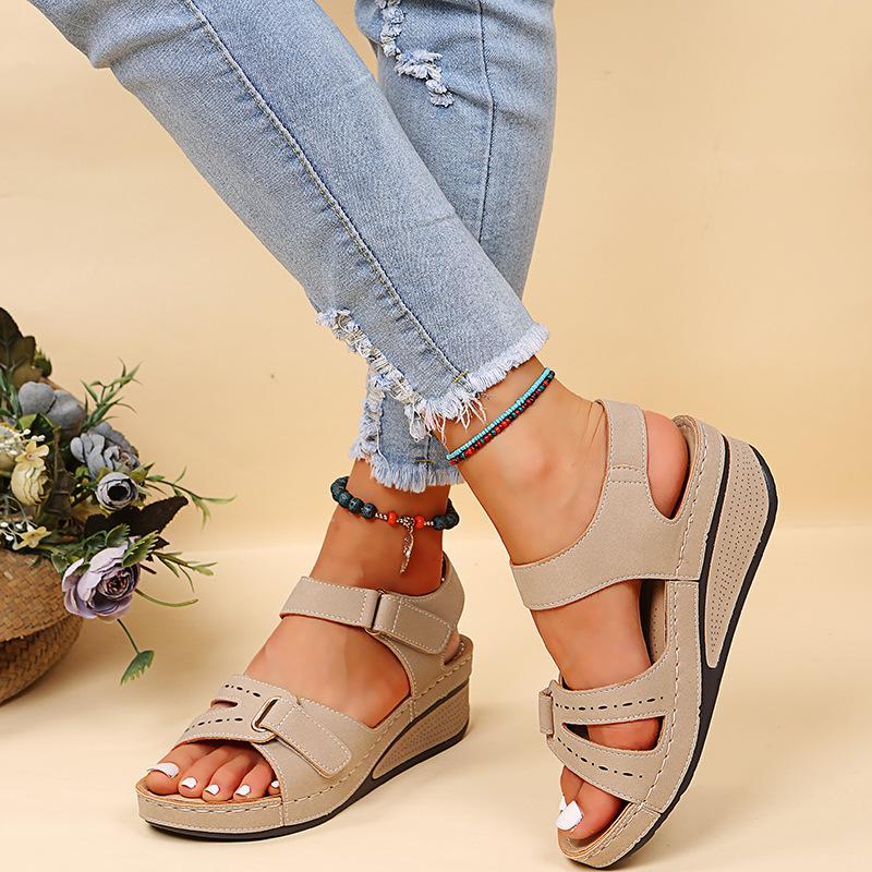 Women Sandals Summer Heels Sandalias Soft Bottom Wedges Shoes For Women Platform Sandals Luxury Shoes On Heel