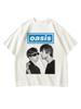 2025 Oasis Band Rock Retro Trend Peripheral Printed T-Shirt Summer Crew Neck Pullover Men's and Women's Short Sleeves