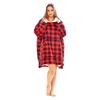 Keanu Unisex Adult Checked Fleece Sherpa Lined Oversized Blanket Hoodie