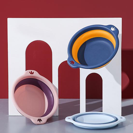 Laundry Basin Large Capacity Plastic Hanging Hole Outdoor Camping Portable Folding Wash Basin Household Supplies