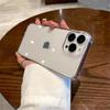 Luxury Transparent Hard Plastic PC Case For iPhone 16 15 14 13 12 Mini 11 Pro Max X XR XS 5 6 7 8 Plus SE Shockpoof Crystal Clear Cover