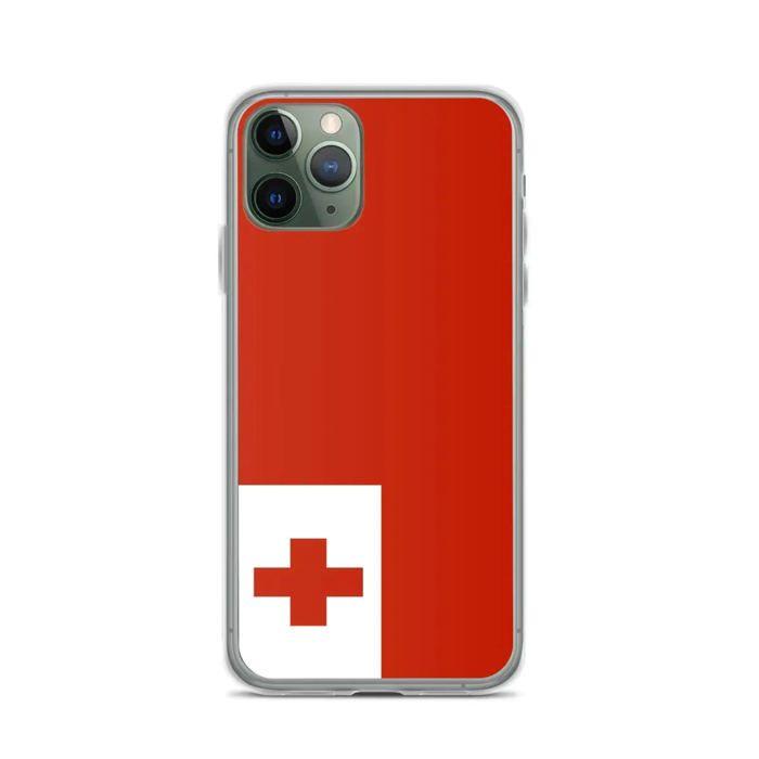 Coque iPhone - Drapeau Tonga - iPhone 11 Pro - Souple - Multicolore - Verticale
