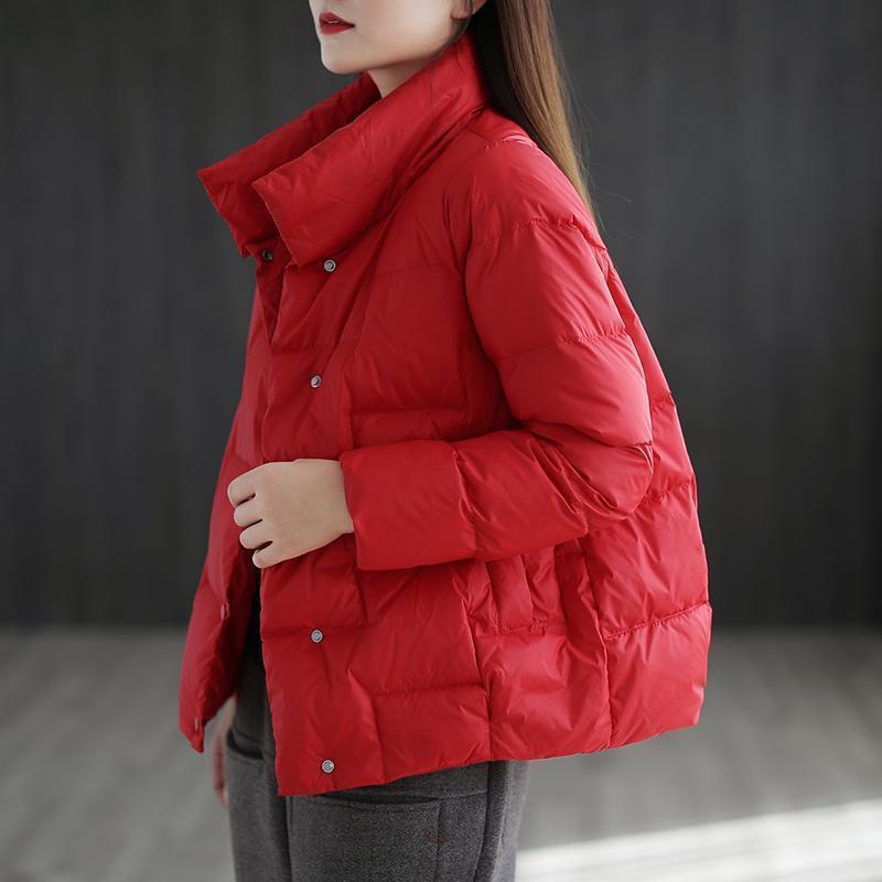Women's Autumn and Winter Padded Thickened Stand Up Collar Jacket Increased Size Warm Casual Short Loose Thin Outerwear