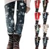 Women's Casual Outdoor Christmas Pattern Slim Fitting Elastic Yoga Pants Cropped Pants